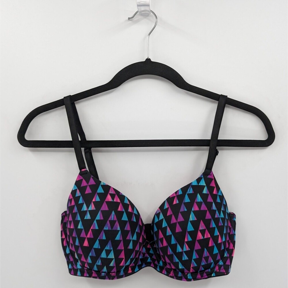 Victoria's Secret PINK Bra Women's 34D Colorful Geometric Lightly Lined